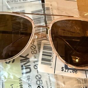 Universal thread Aviator Sunglasses - Rose Gold Frame with Brown Lenses
